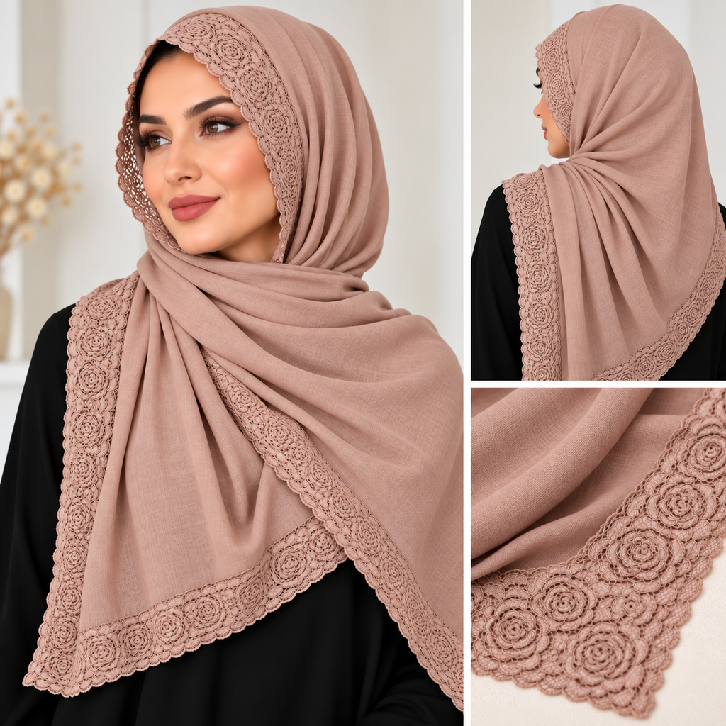4 SIDED MODAL LACE HIJAB