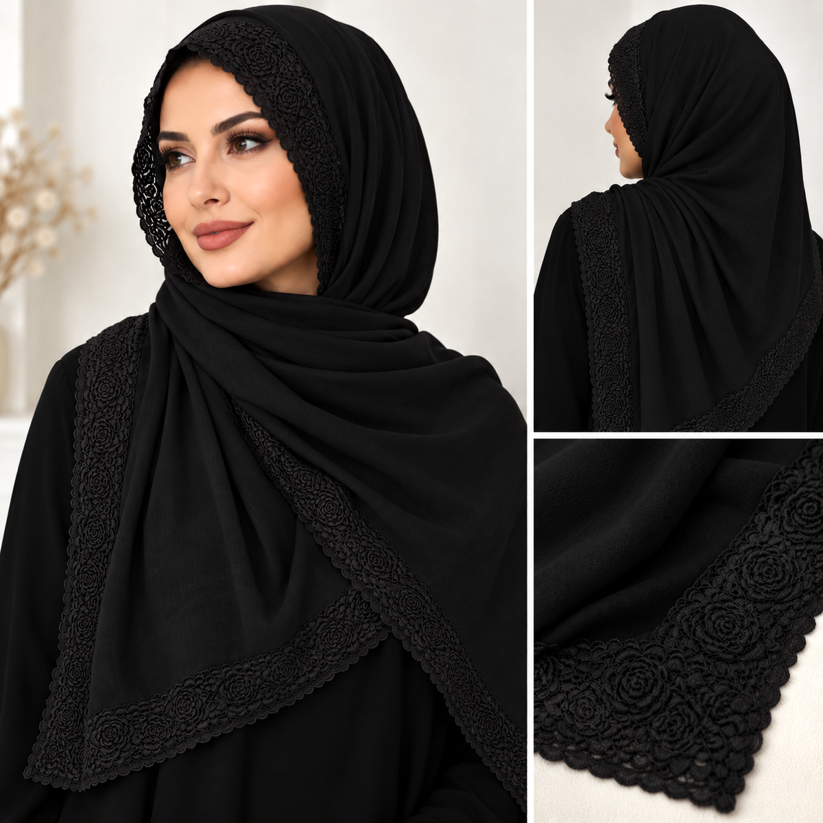 4 SIDED MODAL LACE HIJAB