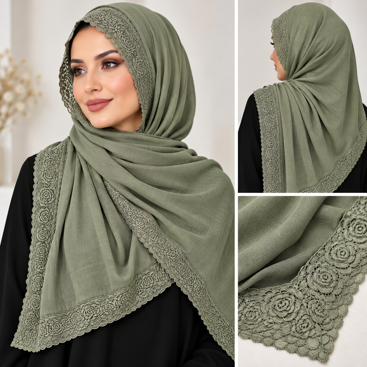 4 SIDED MODAL LACE HIJAB