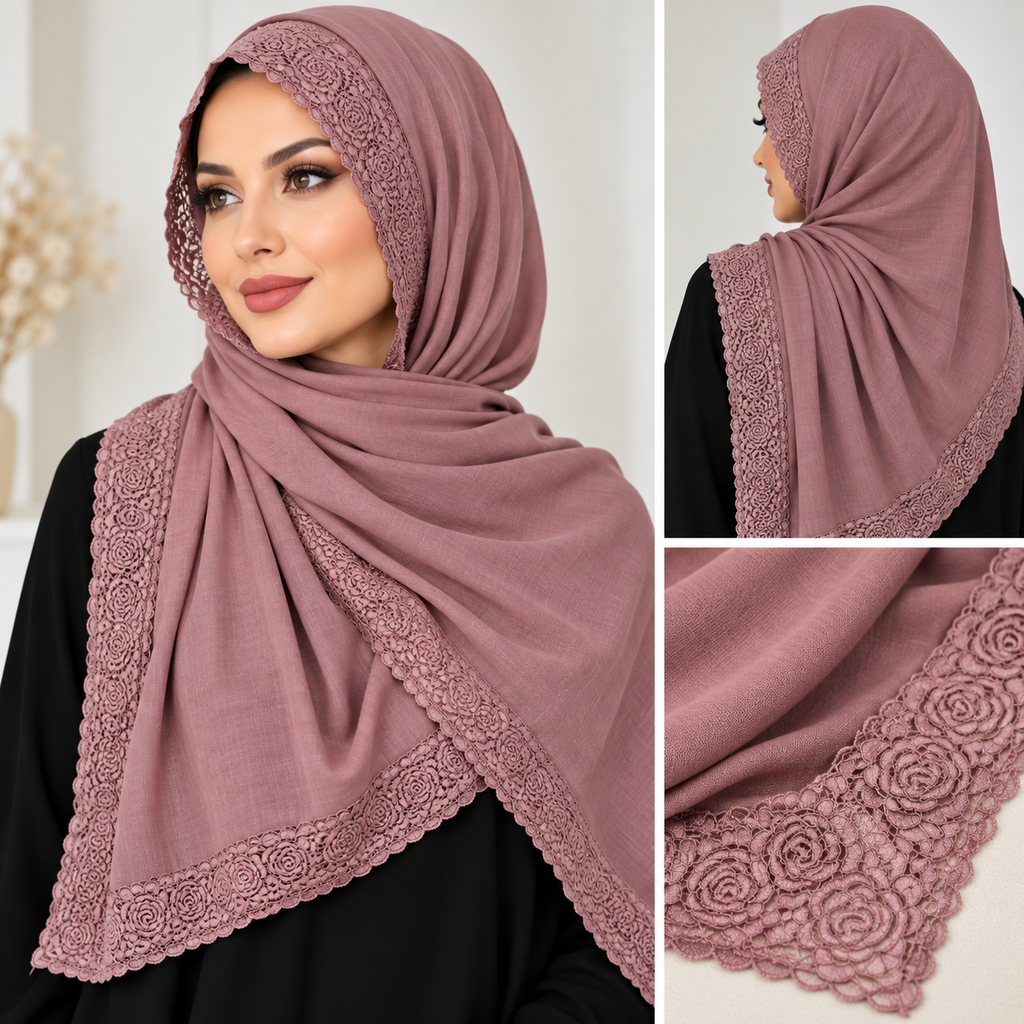 4 SIDED MODAL LACE HIJAB