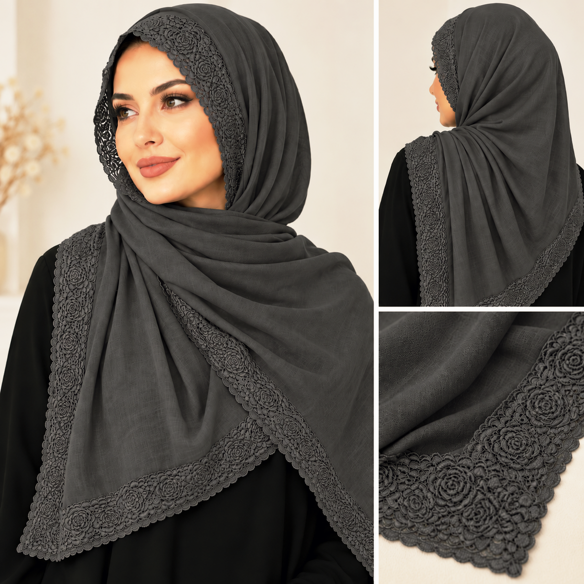 4 SIDED MODAL LACE HIJAB