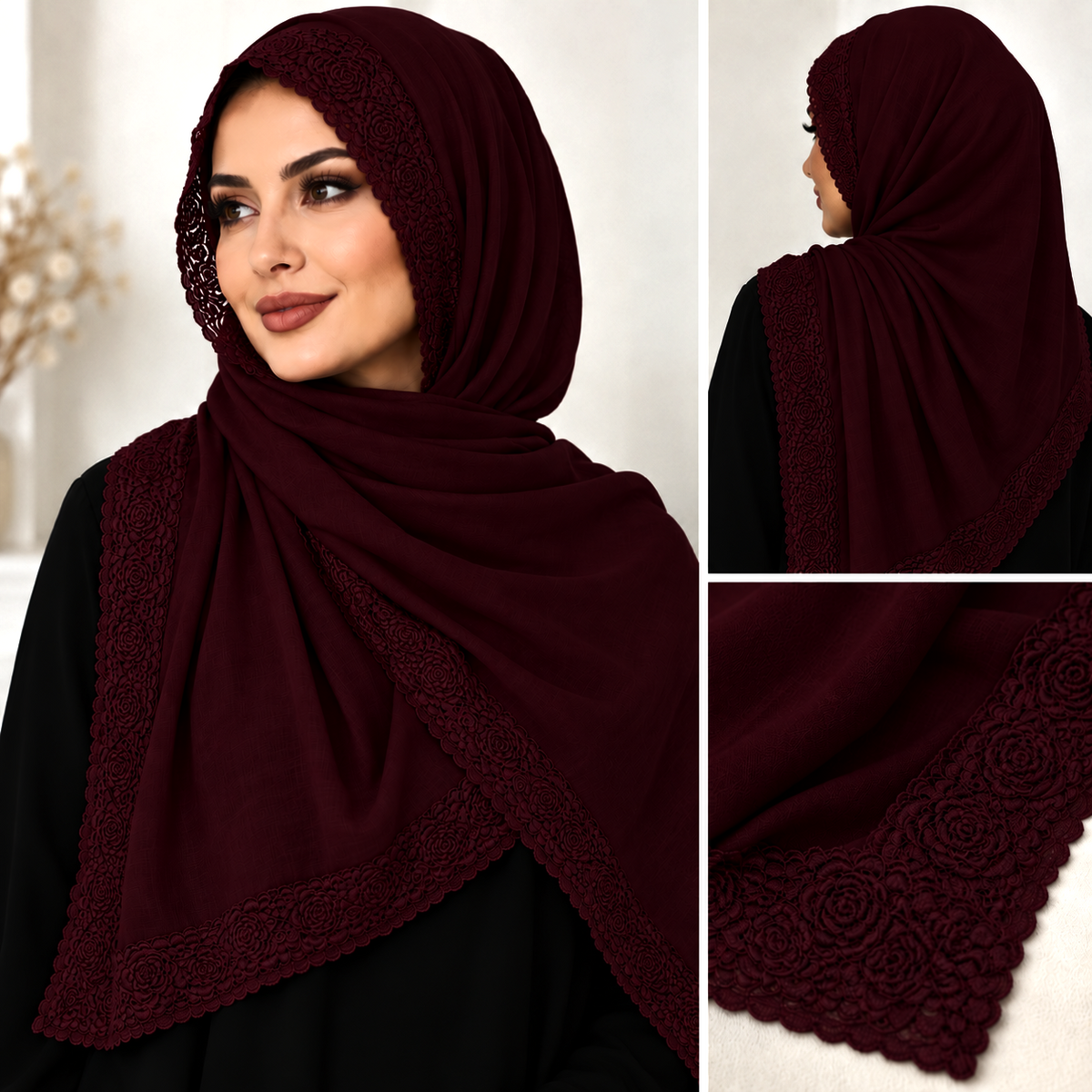 4 SIDED MODAL LACE HIJAB