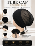 BAMBOO TUBE HIJAB CAP – ADJUSTABLE WITH BREATHABLE MESH BACK