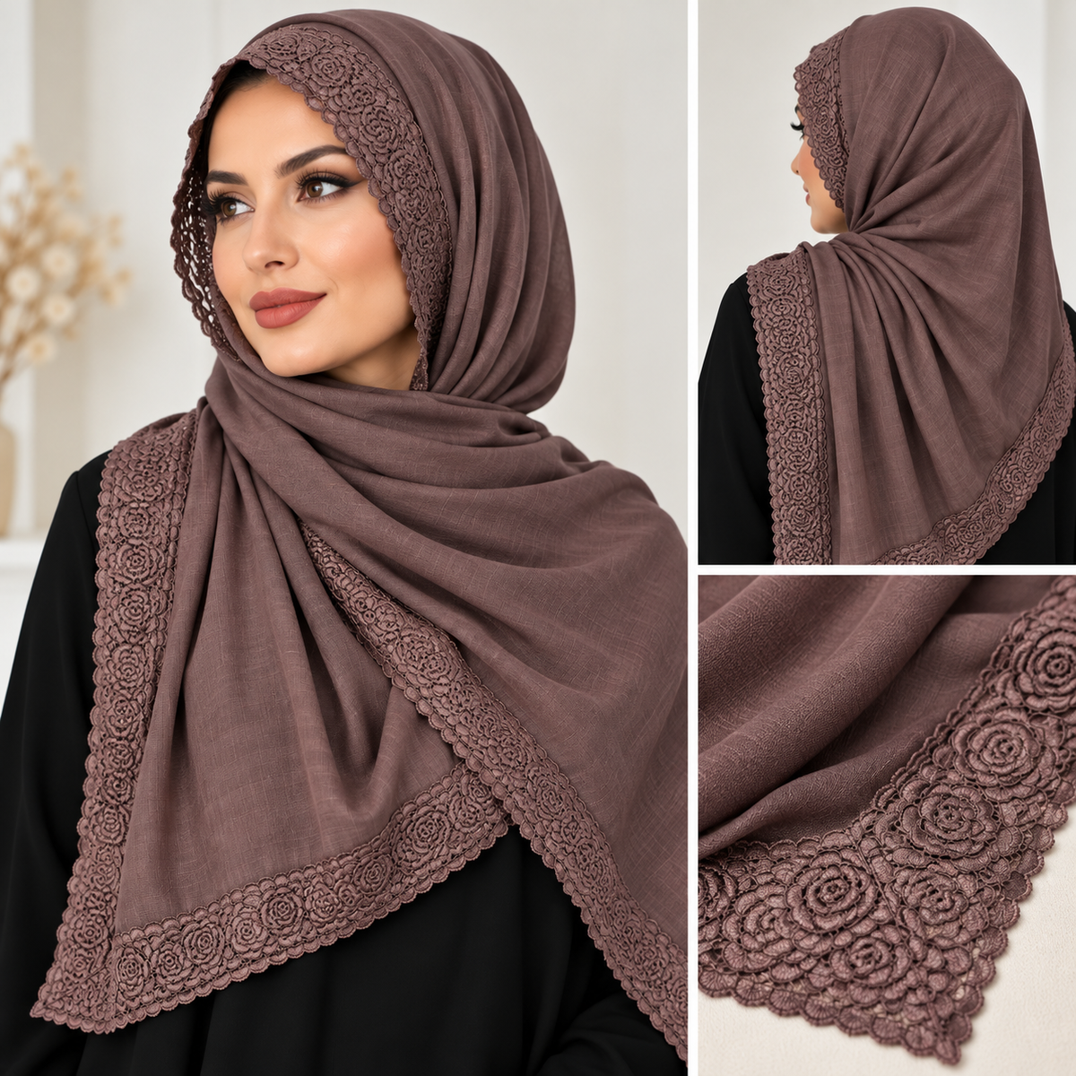 4 SIDED MODAL LACE HIJAB