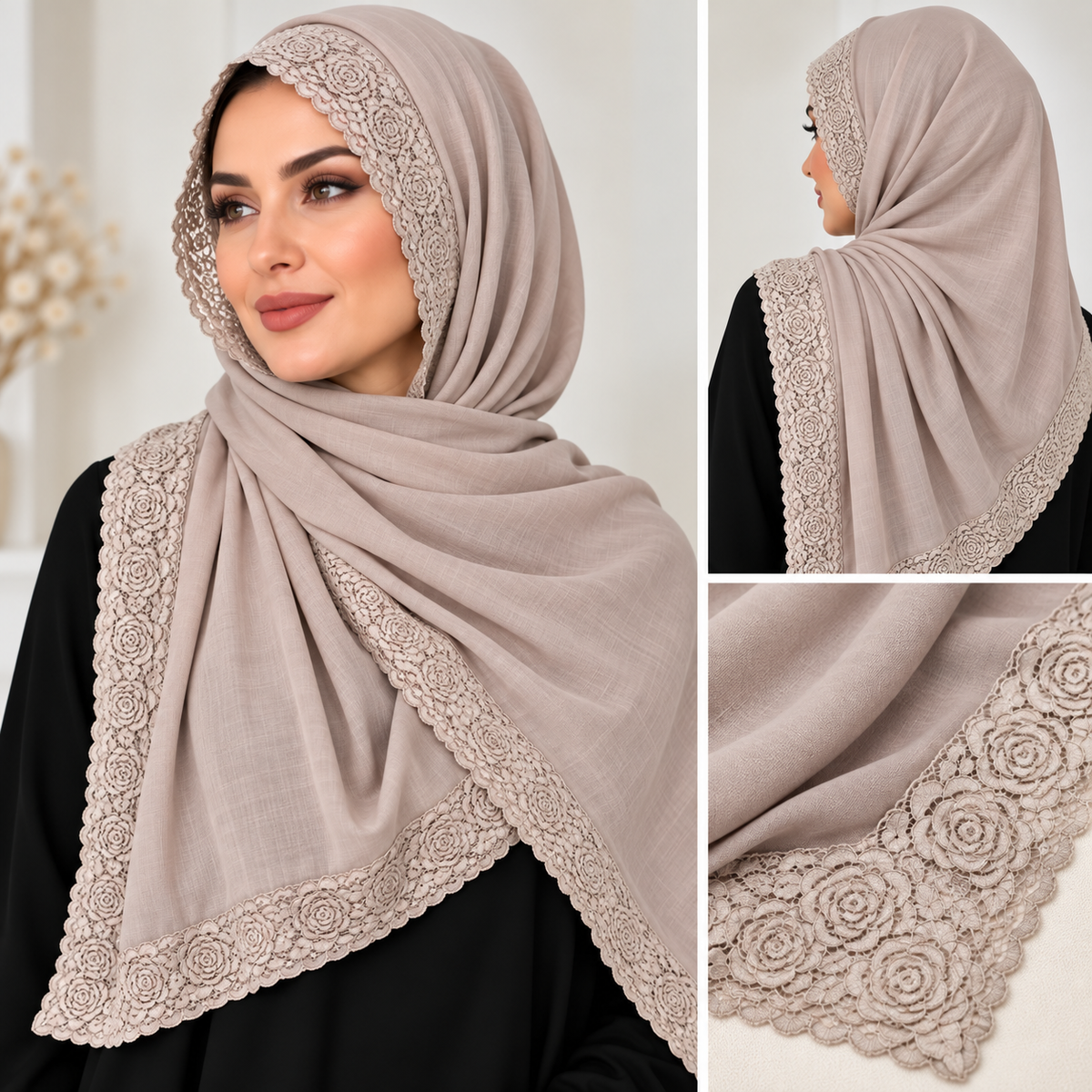 4 SIDED MODAL LACE HIJAB
