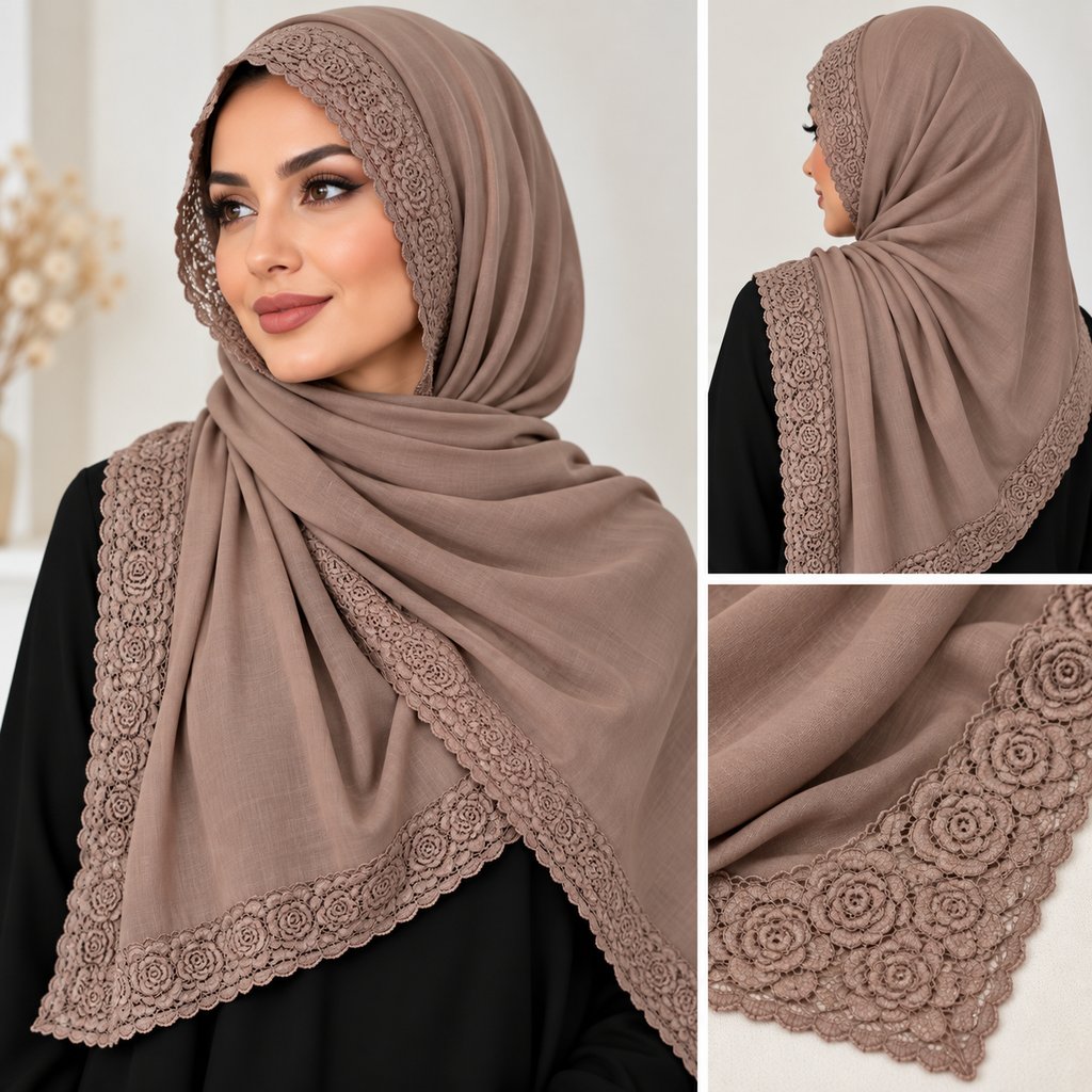 4 SIDED MODAL LACE HIJAB