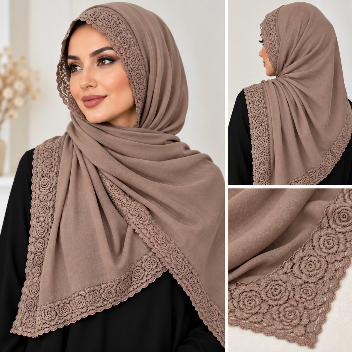 4 SIDED MODAL LACE HIJAB